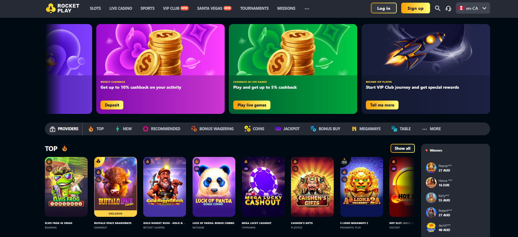 Overview of RocketPlay Casino